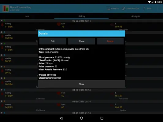 BP Log android App screenshot 4